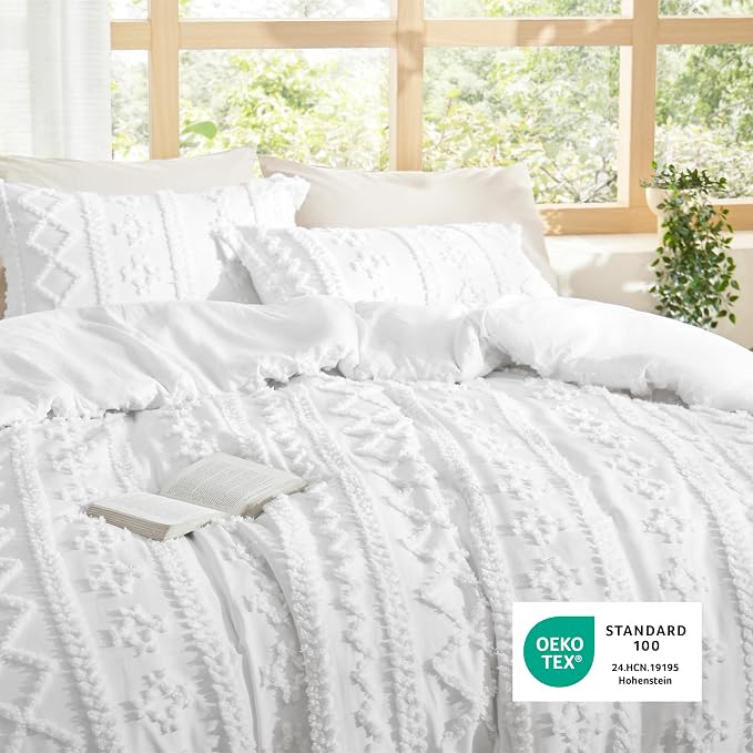Bedsure Tufted Boho Comforter Set Queen Size - Image 6
