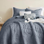 B2EVER Boho Blue Quilt King Size Bedding Sets - Image 3