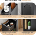 Narrow Nightstands Set of 2, Slim Bedside Tables - Image 4