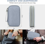 FYY Electronic Organizer, Travel Tech Pouch Bag, Light Grey | Wrist Strap - Image 2