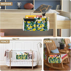 White and Blue Striped Lemons Bedside Caddy - Image 8