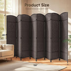 8 Panel Room Divider, Privacy Screen & Room Separation, Extra Wide | Paper - Image 2