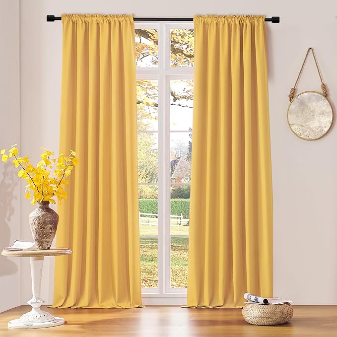 Gold Yellow Backdrop 5FT x 9FT Curtains by DONREN