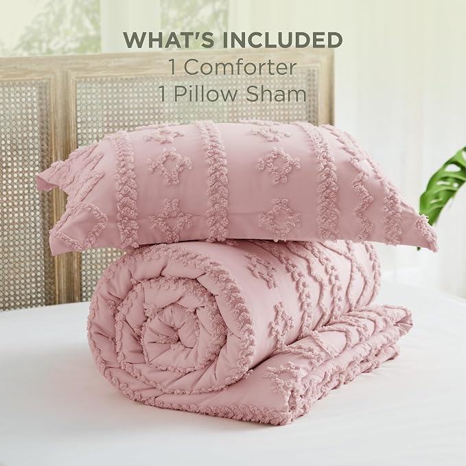 Bedsure Tufted Boho Comforter Set Twin Size - Image 6