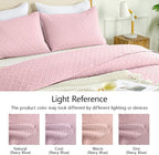 FLYMME King Size Quilt Bedding Set Pink Lightweight Bedspreads Set, Modern - Image 5