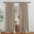 RYB HOME Camel Beige Velvet Room Divider, Soft Durable Drapes Room Darkening by RYBHOME