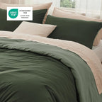 Bedsure King Comforter Set, Dark Olive Green Soft Prewashed Bedding - Image 4