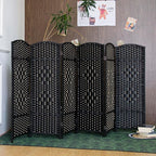 6 Panel Black Rattan Room Divider - Image 5
