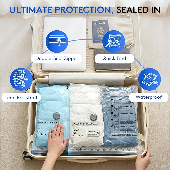 6 Packs Vacuum Bags for Travel - Image 5