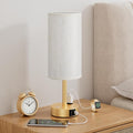 Gold Touch Bedside Lamp for Bedroom, Stepless Dimmable, USB A+C, AC Outlet | by Aooshine