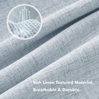 MIULEE 100% Blackout Linen Curtains 42 x 90 Inch Chambray Blue 2 Panels | - Image 3