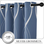 NICETOWN Kitchen Blackout Curtain Panels, Stone Blue, Window Treatment Thermal - Image 3