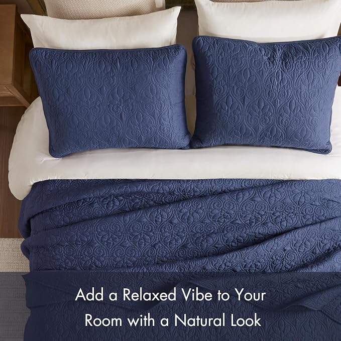 Madison Park Twin Quilt Bedding Set, Cottage-Inspired Damask, Classic Stitch - Image 5