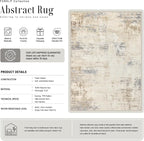 Round Area Rug Living Room: 5 ft Modern Washable Indoor Carpet | - Image 3