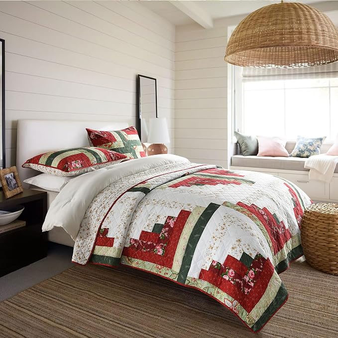 Secgo Handmade Quilted 100% Cotton King Comforter Set - Image 6