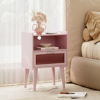 MMEOLUOOK Nightstand with Charging Station, Bedside Tables Pink End Table Side - Image 7