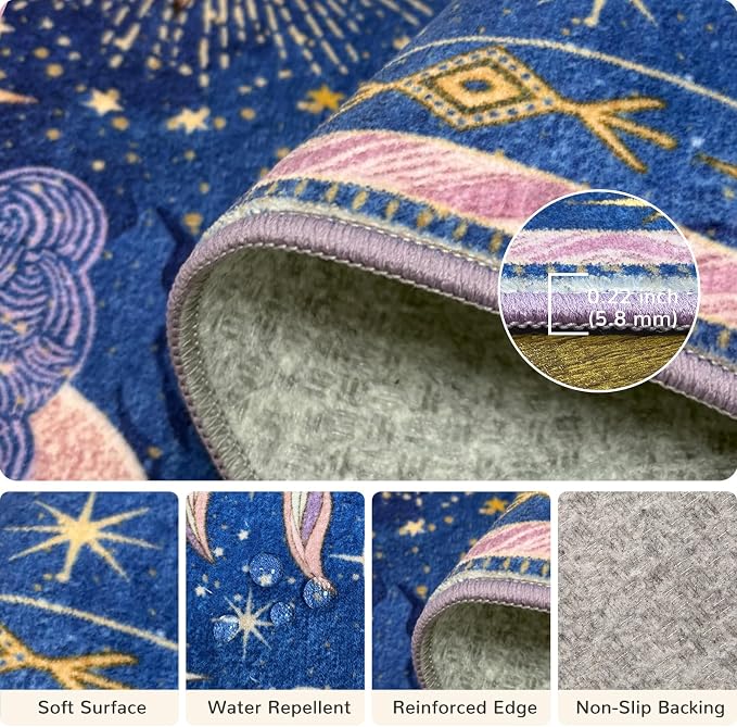 Vacuum-Friendly, 5x7 Washable Area Rug - Image 4