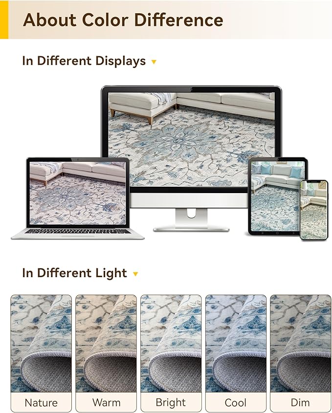 RELEANY Washable Area Rug, Runner 2'x6', Water Repellent, Pet Friendly - Image 8