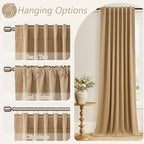 100% Blackout Linen Curtains 96 Inch Length 2 Panels Set - Image 6