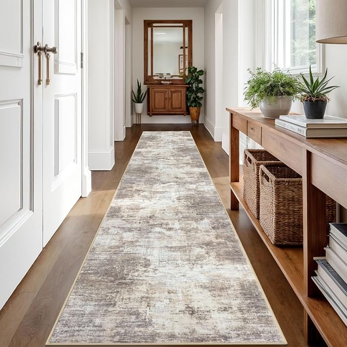 Abstract Runner Rug 2x12 Ft Washable Runners - Image 9