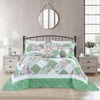 DaisyHuang Oversized King Bedspread 138x120 Extra Wide, Farmhouse Patchwork by DaisyHuang