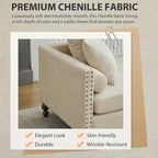 75.2" Oversized Chaise Lounge, Chenille End of Bed Bench - Image 5
