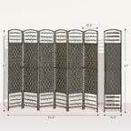 HOMCOM 6 Panel Room Divider, Folding Privacy Screen, Dark Gray | Room Separator - Image 7