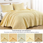 Chezmoi Collection Kingston King Size Bedspread Set, 3-Piece Pastel Yellow - Image 5