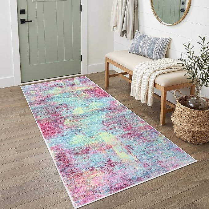 Abstract Runner Rug 3x6 Ft Washable Runners by iOhouze