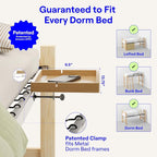 BedShelfie Wood Bedside Shelf for Bunk Bed & Top Bunk, College Dorm Room - Image 2