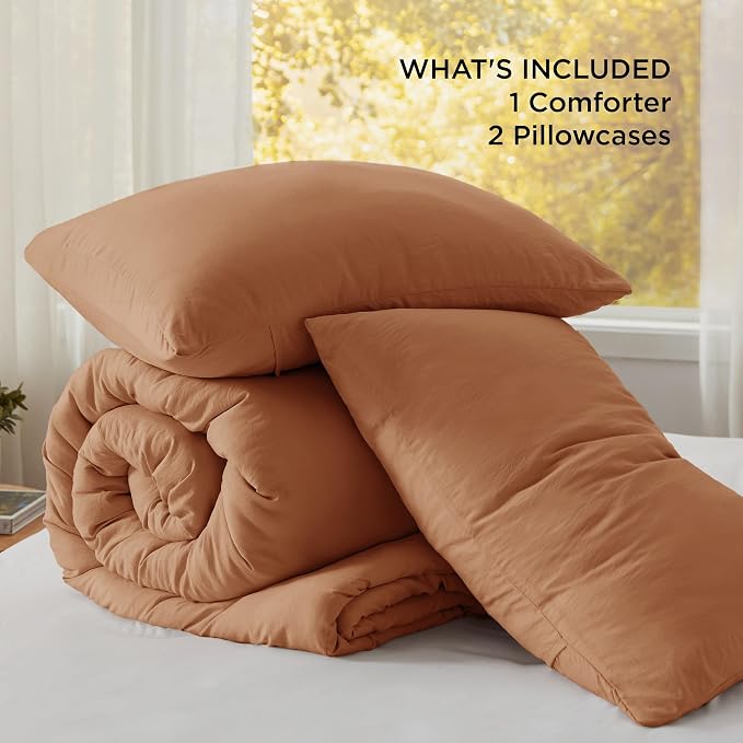 Bedsure Queen Comforter Set, Pumpkin Soft Prewashed Bedding - Image 6