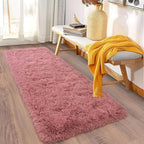 Soft Runner Rugs for Bedroom Hallway 2x5 Blush Pink | Fluffy Shag Throw Area - Image 3