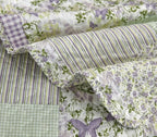 Chezmoi Collection Daisy 3-Piece Printed Patchwork Quilt Set - Image 6