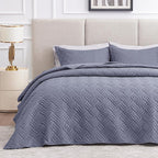 Love's cabin Quilts for Full Bed Bluish Grey Bedspreads Bedding Set by Lovescabin