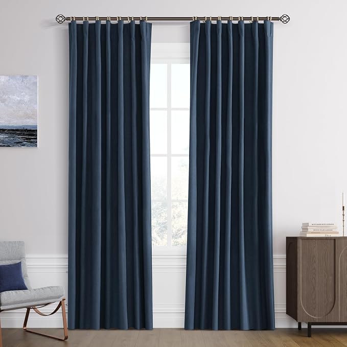 Joywell 100% Blackout Linen Curtains 84 Inch Long by Joywell