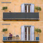 Custom Size 3.3'x10' Dark Grey Balcony Privacy Screen 90% UV Block | Windscreen - Image 5