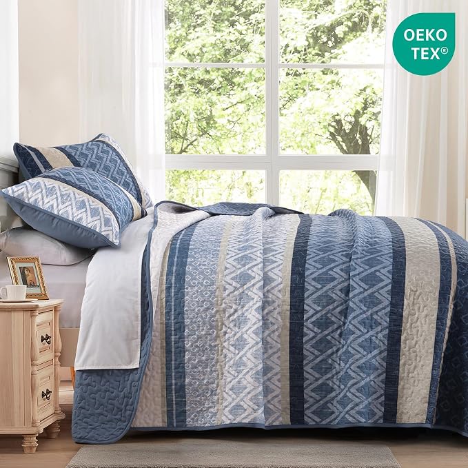 Dinjoy Boho Quilt Sets, Coverlet Bed Sets - Image 2