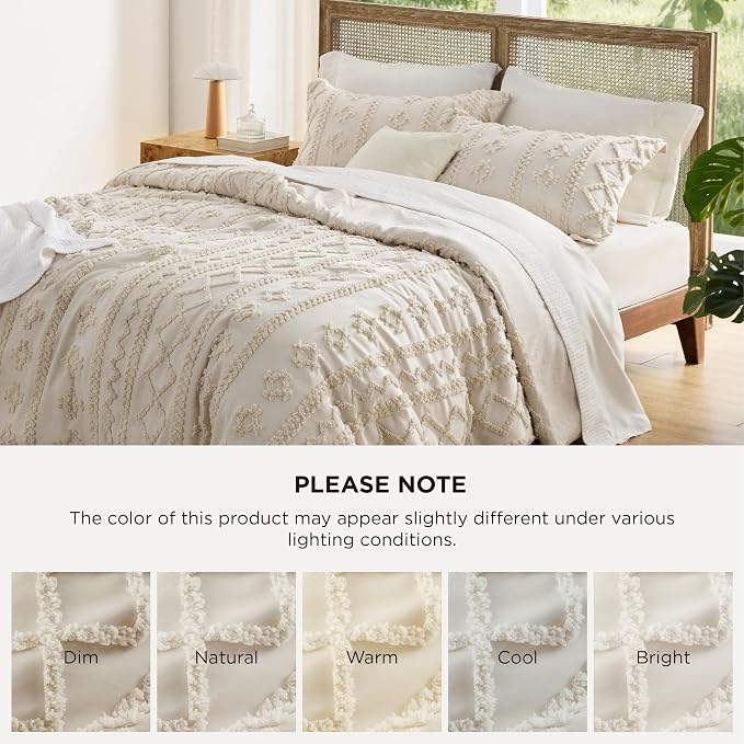 Bedsure Tufted Boho Comforter Set Queen Size - Image 8