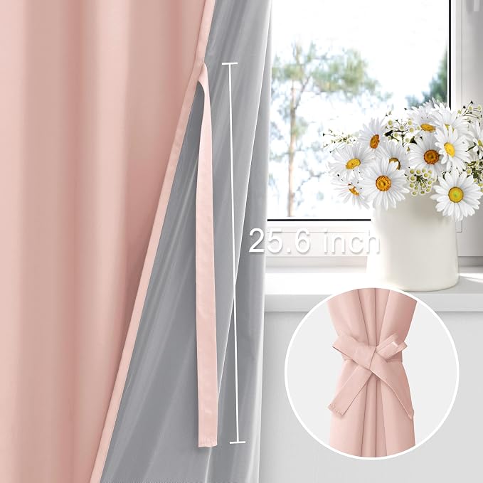 XWZO 100% Blackout Curtains 63 Inches Length - Image 3