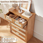 LEYAOYAO Rattan Dresser for Bedroom Set 2 - Image 3