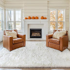 KICHOWUA 4x6 Thick Cream White Fluffy Shag Plush Washable Rug - Image 9
