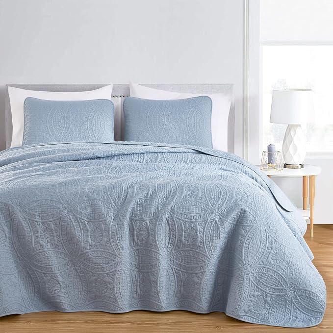 Chezmoi Collection Austin King Oversized Bedspread Set, 3-Piece Pinsonic - Image 2