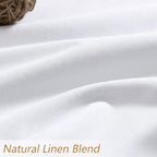 White 100% Blackout Linen Curtains 54 Inch Length 2 Panels Set - Image 6