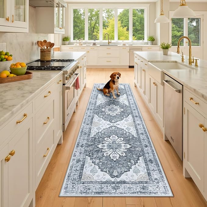 RELEANY Washable Area Rug, Runner 2'x8', Water Repellent, Pet Friendly by RELEANY