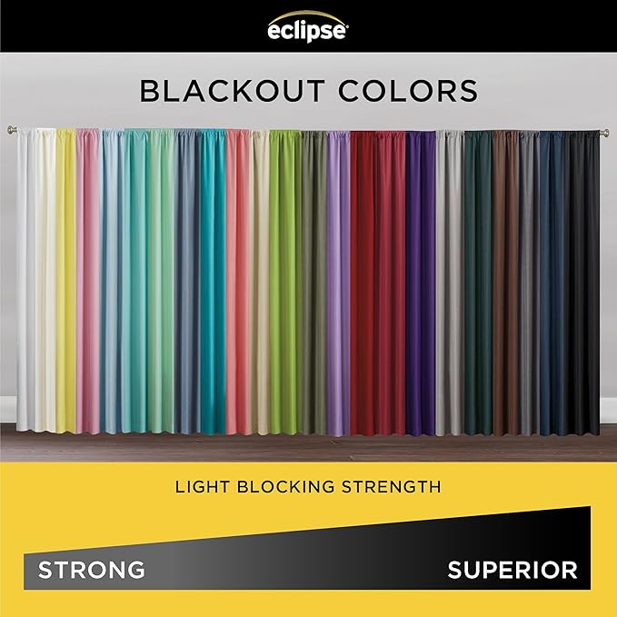 eclipse Kendall Modern Blackout Thermal Rod Pocket Window Curtain - Image 7