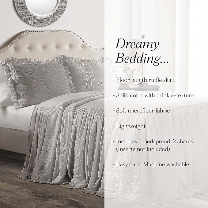 Lush Decor Ruffle Skirt Bedspread Set - Image 6