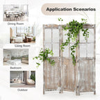 GOFLAME 3-Panel Folding Room Divider, 6FT Paulownia Wood Privacy Screen - Image 8