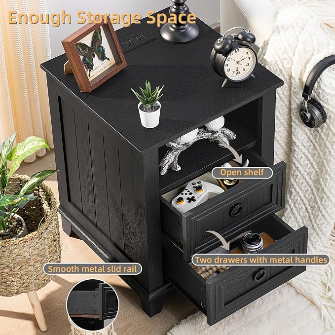 Joaxswe 18" Farmhouse Night Stand Set 2 - Image 4