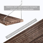 Floating Wall Shelves, Rustic Wood Wall Mounted Shelf Set of 3 | No Drill - Image 8