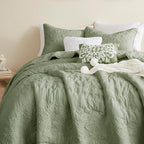 Boho Sage Green Quilt Queen Size Bedding Sets - Image 3